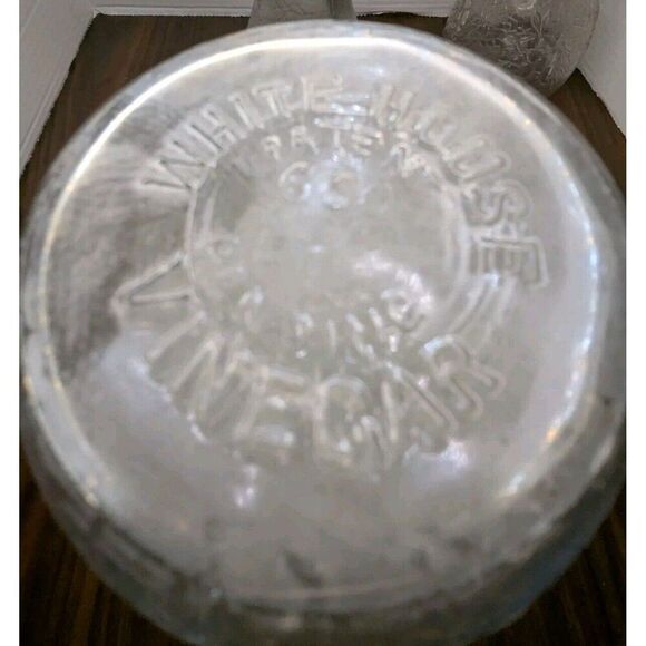 Set of 3 White House Vinegar Glass Crackling & Cabbage Rose Decanter Bottle - Picture 8 of 12
